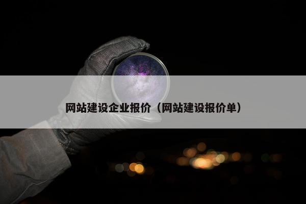 网站建设企业报价（网站建设报价单）