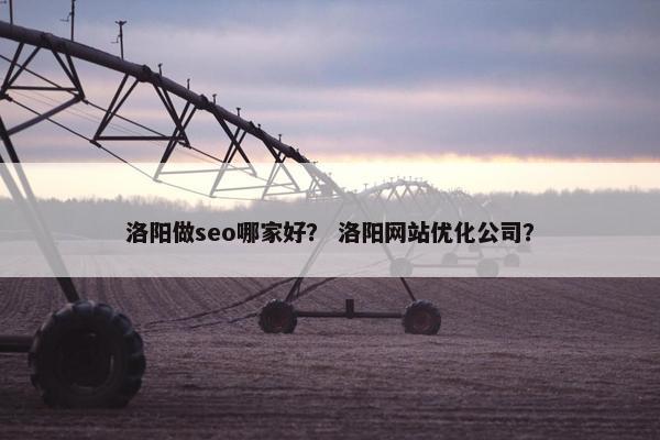 洛阳做seo哪家好？ 洛阳网站优化公司？