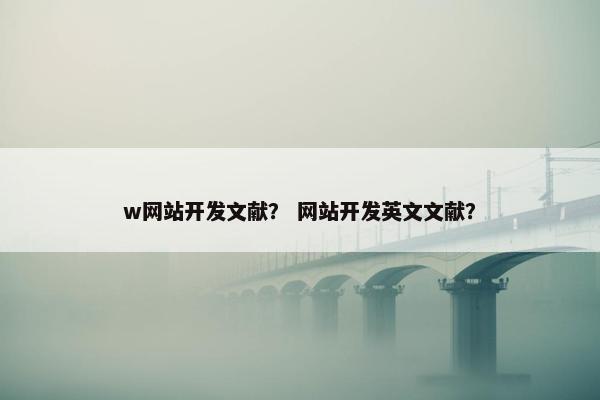 w网站开发文献？ 网站开发英文文献？