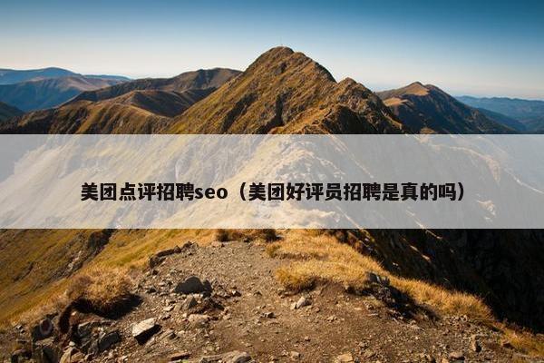 美团点评招聘seo（美团好评员招聘是真的吗）