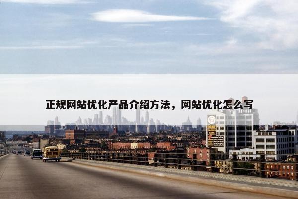 正规网站优化产品介绍方法，网站优化怎么写