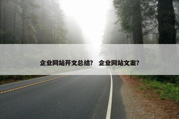 企业网站开文总结？ 企业网站文案？