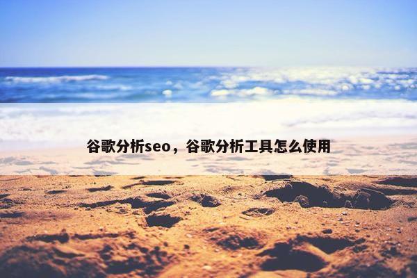 谷歌分析seo，谷歌分析工具怎么使用