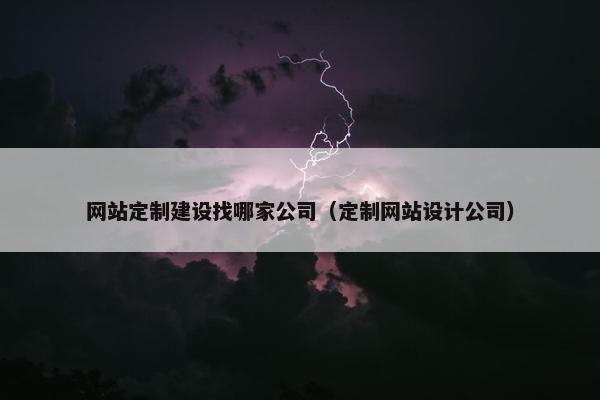 网站定制建设找哪家公司（定制网站设计公司）
