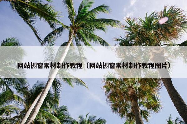网站橱窗素材制作教程（网站橱窗素材制作教程图片）