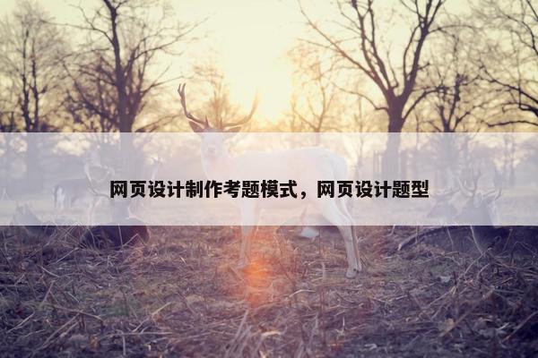网页设计制作考题模式，网页设计题型