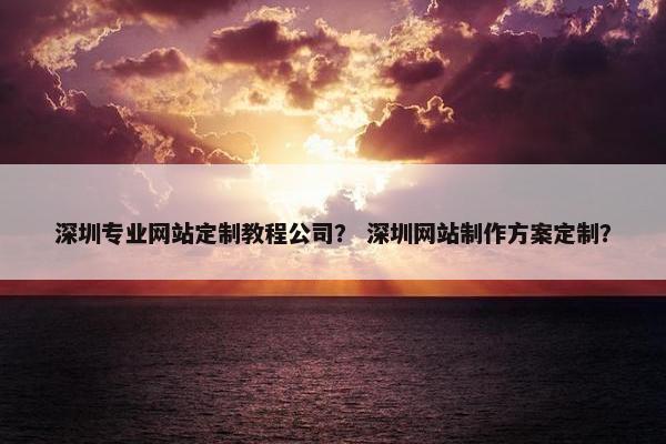 深圳专业网站定制教程公司？ 深圳网站制作方案定制？