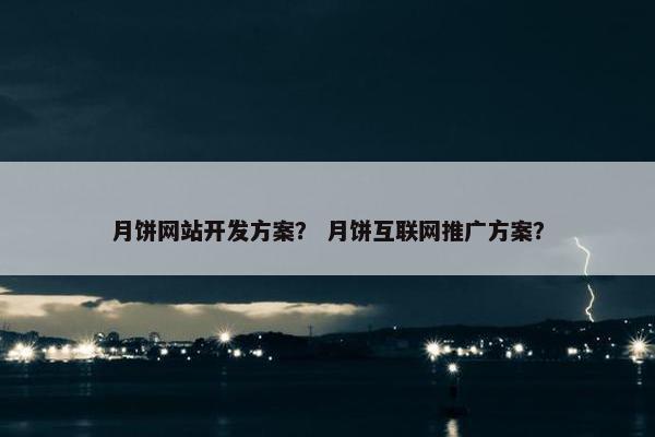 月饼网站开发方案？ 月饼互联网推广方案？