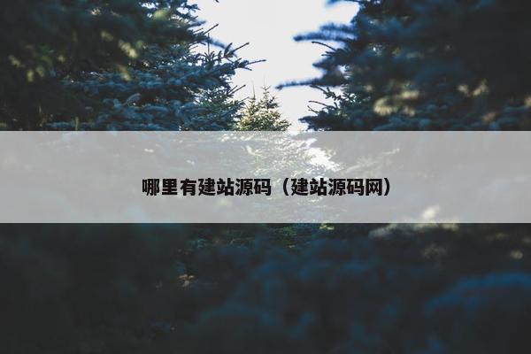 哪里有建站源码（建站源码网）