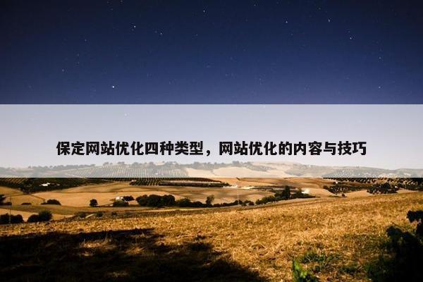 保定网站优化四种类型，网站优化的内容与技巧