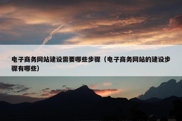 电子商务网站建设需要哪些步骤（电子商务网站的建设步骤有哪些）