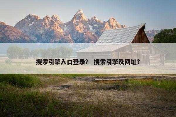 搜索引擎入口登录？ 搜索引擎及网址？