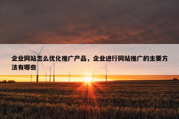 企业网站怎么优化推广产品，企业进行网站推广的主要方法有哪些