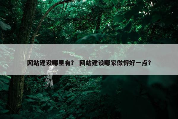 网站建设哪里有？ 网站建设哪家做得好一点？
