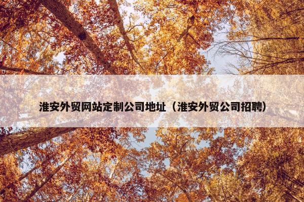 淮安外贸网站定制公司地址（淮安外贸公司招聘）