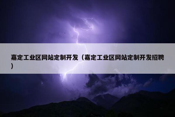 嘉定工业区网站定制开发（嘉定工业区网站定制开发招聘）
