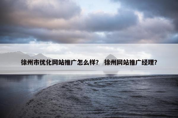 徐州市优化网站推广怎么样？ 徐州网站推广经理？