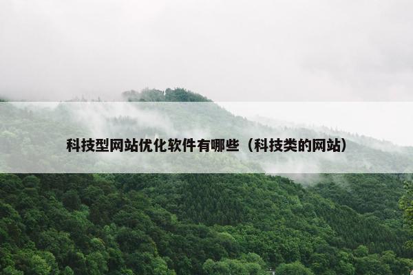 科技型网站优化软件有哪些（科技类的网站）