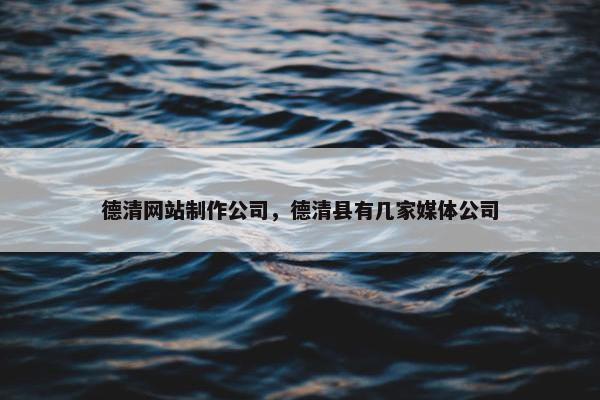 德清网站制作公司，德清县有几家媒体公司