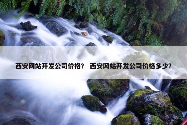 西安网站开发公司价格？ 西安网站开发公司价格多少？