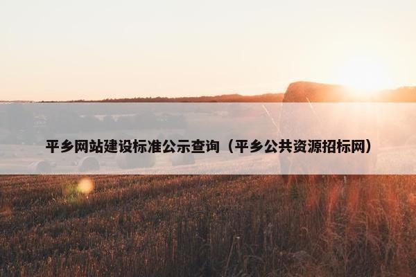 平乡网站建设标准公示查询（平乡公共资源招标网）