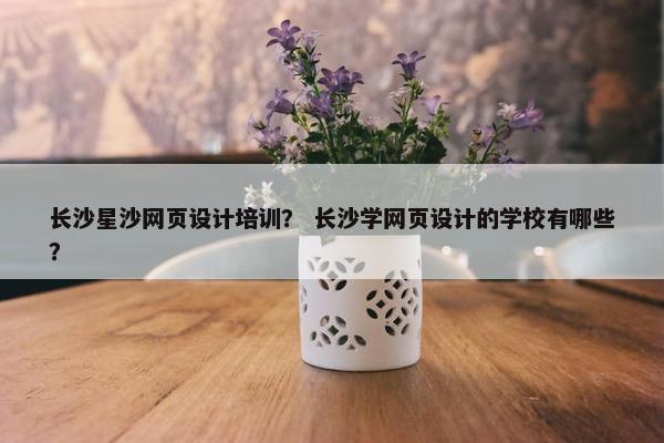 长沙星沙网页设计培训？ 长沙学网页设计的学校有哪些？
