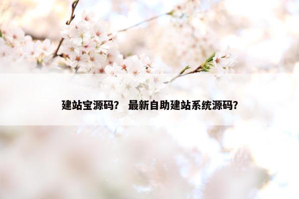建站宝源码？ 最新自助建站系统源码？