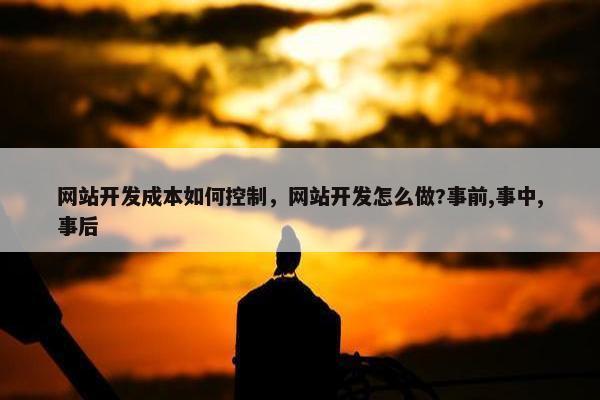 网站开发成本如何控制，网站开发怎么做?事前,事中,事后