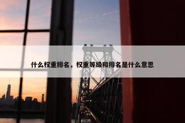 什么权重排名，权重等级和排名是什么意思