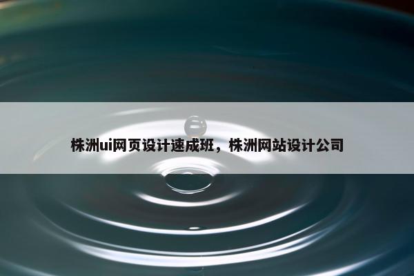 株洲ui网页设计速成班，株洲网站设计公司