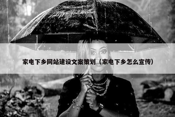 家电下乡网站建设文案策划（家电下乡怎么宣传）