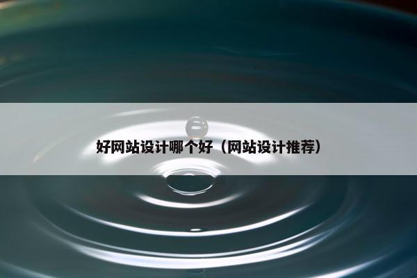 好网站设计哪个好（网站设计推荐）