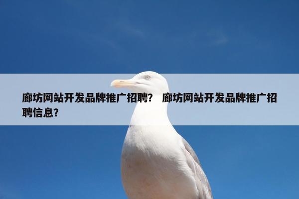 廊坊网站开发品牌推广招聘？ 廊坊网站开发品牌推广招聘信息？