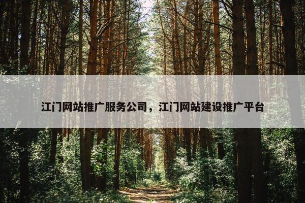 江门网站推广服务公司，江门网站建设推广平台