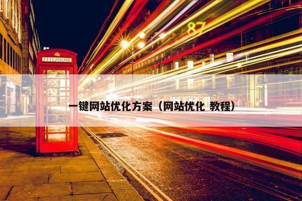 一键网站优化方案（网站优化 教程）
