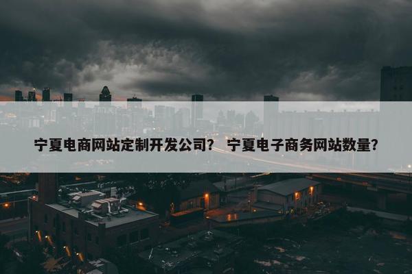 宁夏电商网站定制开发公司？ 宁夏电子商务网站数量？