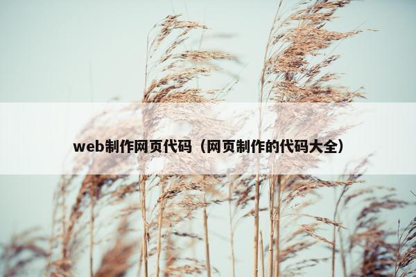 web制作网页代码（网页制作的代码大全）