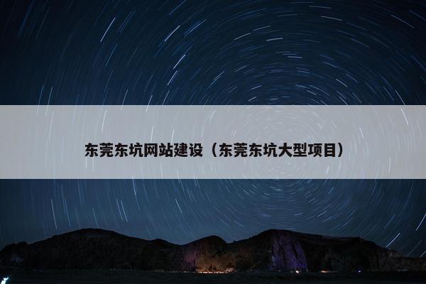东莞东坑网站建设（东莞东坑大型项目）