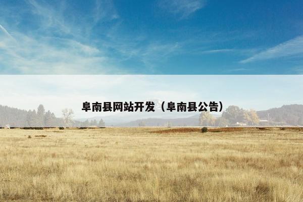 阜南县网站开发（阜南县公告）