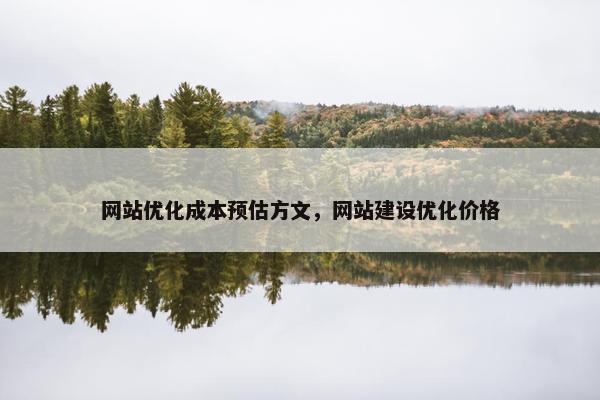 网站优化成本预估方文，网站建设优化价格
