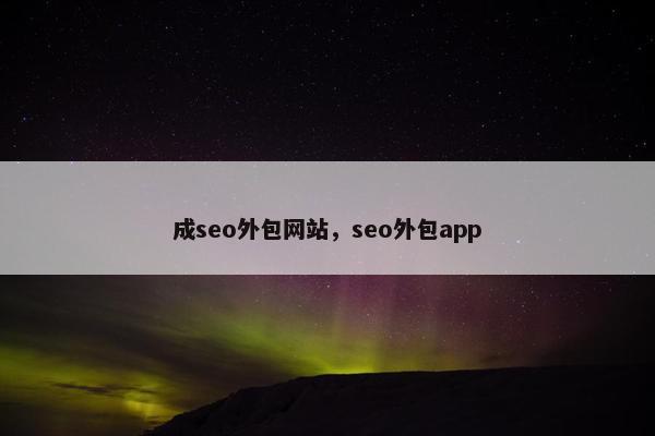成seo外包网站，seo外包app