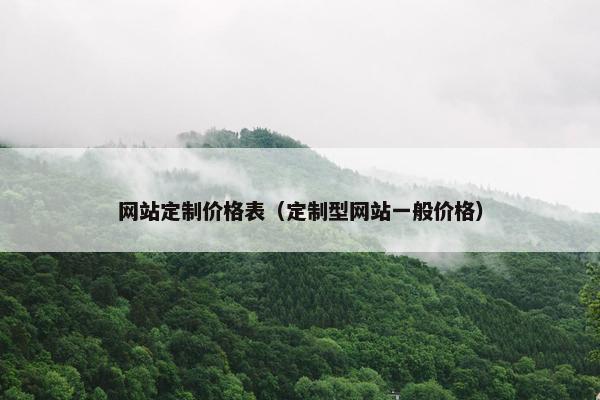 网站定制价格表（定制型网站一般价格）