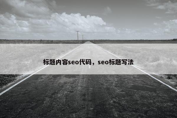 标题内容seo代码，seo标题写法