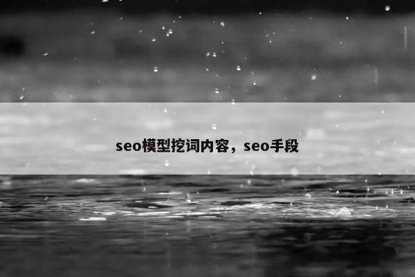 seo模型挖词内容，seo手段