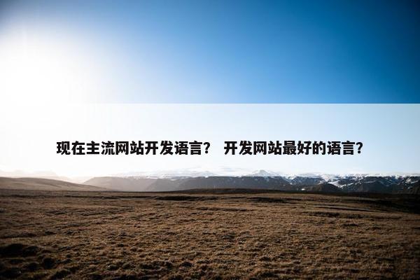 现在主流网站开发语言？ 开发网站最好的语言？