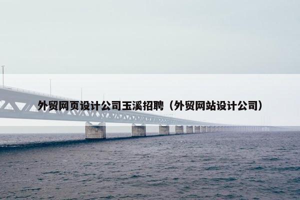 外贸网页设计公司玉溪招聘（外贸网站设计公司）
