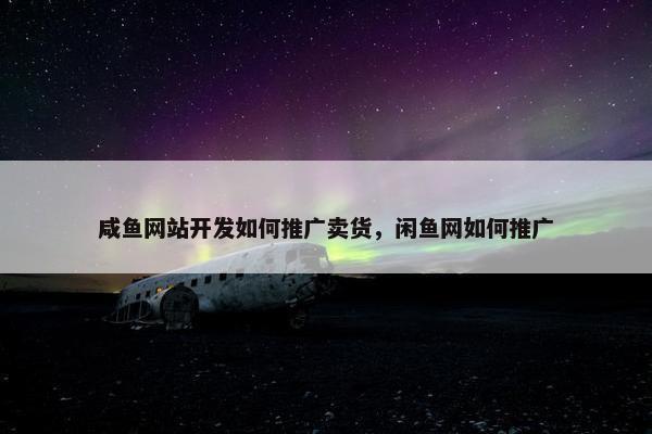 咸鱼网站开发如何推广卖货，闲鱼网如何推广