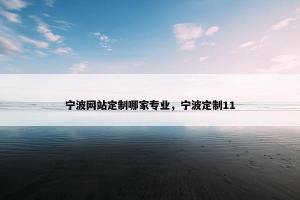宁波网站定制哪家专业，宁波定制11
