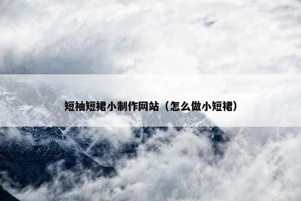 短袖短裙小制作网站（怎么做小短裙）