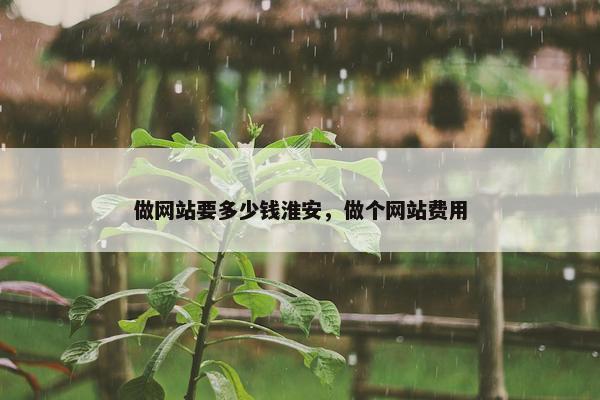 做网站要多少钱淮安，做个网站费用